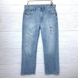 American Eagle Outfitters Jeans Men's Low Loose Distressed Straight Leg 32x31
